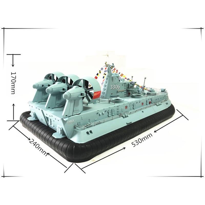 【ほぼ未使用】 1/110?2.4G“エルキャック”ホバークラフト 大型ラジコンボート 船 50.4CM×24.4CM×19.3CM（長さ×幅×高さ） ドラフトの深さは約10mmです 【RIZ1168030720】(41624円)