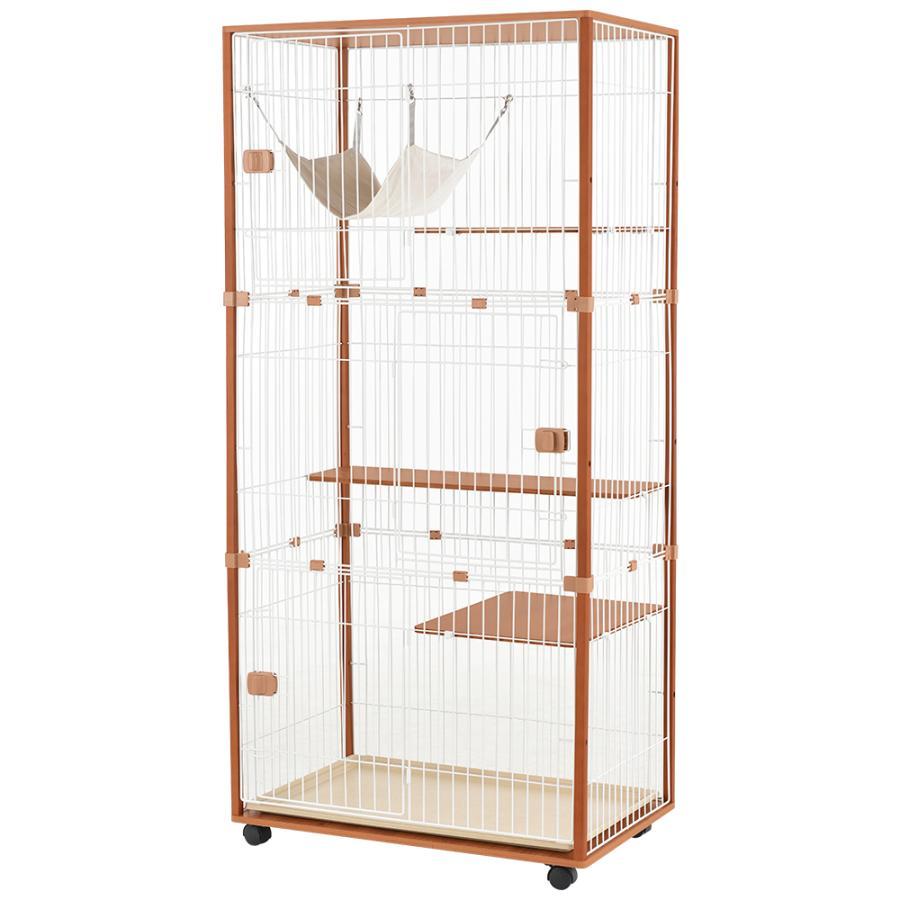 猫ケージ 3段 大型 キャットケージ 木製フレーム キャスター付 ハンモック付き ペットケージ 多頭飼い ゲージ 2段可能 留守番 保護 脱走防止 一年保証 猫 ペットケージ ゲージ 留守番 脱走防止 ケージ ペット
