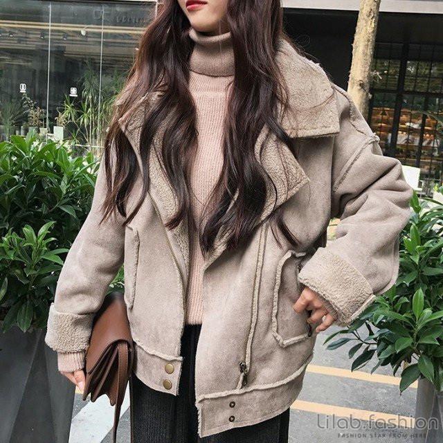 冬新作 秋冬 スエード フェイク ムートン コート ショート丈 長袖 レディース オーバーサイズ 裏ボア もこもこ 秋冬 アウター 大きいサイズ Lib Lilab Fashion 通販 Yahoo ショッピング