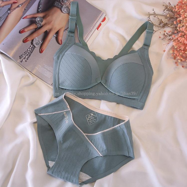 マタニティ 授乳インナー 授乳用ブラセット 産前産後 2点セット 上下 垂れ防止 ノンワイヤーブラ ショーツセット コットン インナー 2点set 可愛い 夏用 新作多数