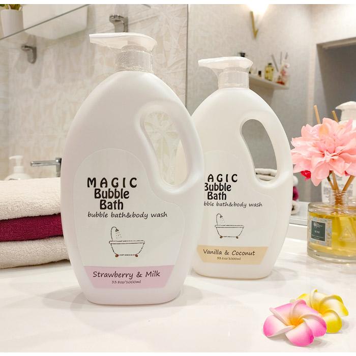 泡風呂 入浴剤 バブルバス 送料無料 Magic Bubble Bath マジックバブルバス ブラックベリー×ムスクの香り 1000ml 約100回分｜lilianna｜02