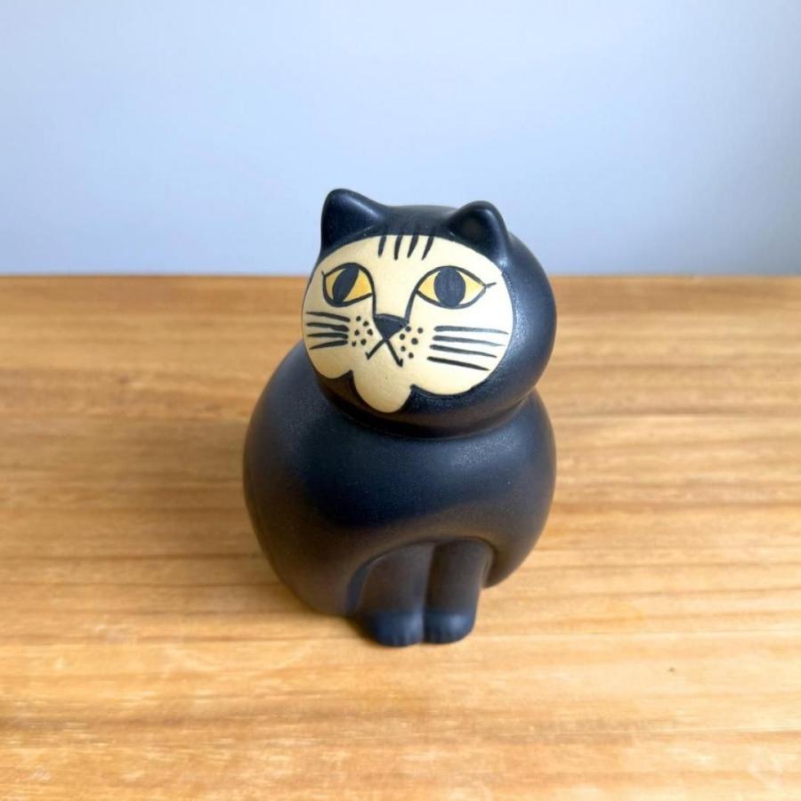 Lisa Larson Cat 置物 ブラック　ミディアム オブジェ Lisa Larson Cat MIA Semi Midium キャット ミア セミ