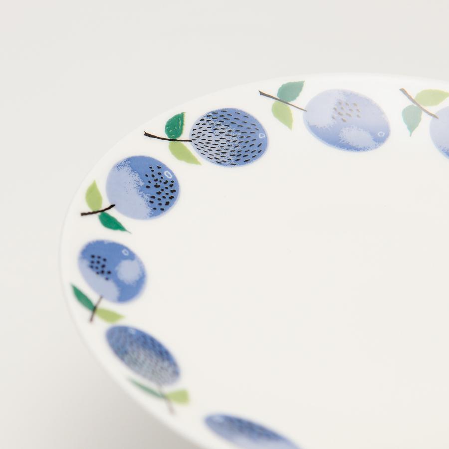 グスタフスベリプルーヌス 青い果物模様の陶器皿 2枚セットヴィンテージ品 復刻版】プレート 22cm Prunus (プルーヌス) Stig Lindberg(スティグ