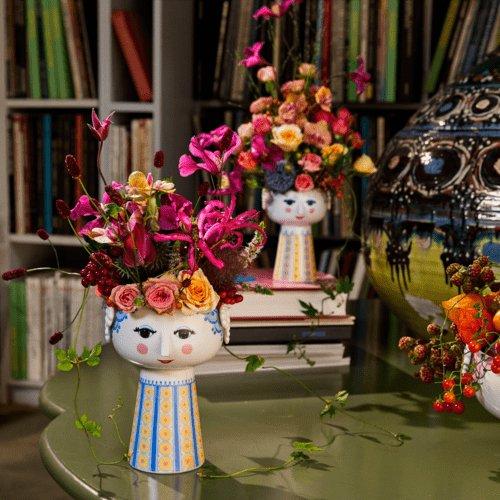 フラワーベース EVA エヴァ ライトブルー H18.5cm BJORN WIINBLAD