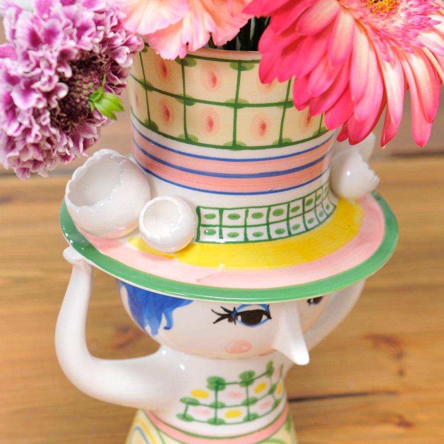 フラワーベース Lady with Hat レディウィズハット グリーン H24.5cm