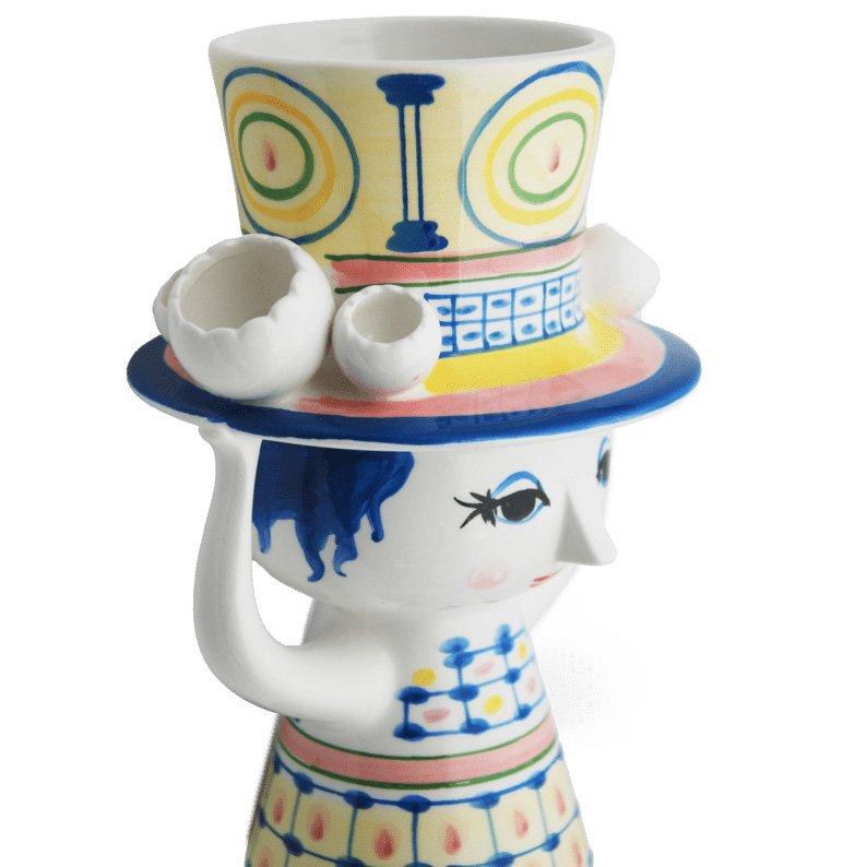 フラワーベース Lady with Hat レディウィズハット ブルー H20.5cm