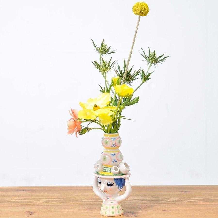 キャンドルホルダー/フラワーベース Lady with Hat レディウィズハット  H16cm BJORN WIINBLAD（ビヨン・ヴィンブラッド）帽子をかぶった女性の画像