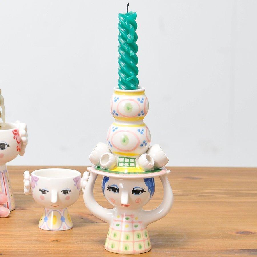 キャンドルホルダー/フラワーベース Lady with Hat レディウィズハット  H16cm BJORN WIINBLAD（ビヨン・ヴィンブラッド）帽子をかぶった女性の画像