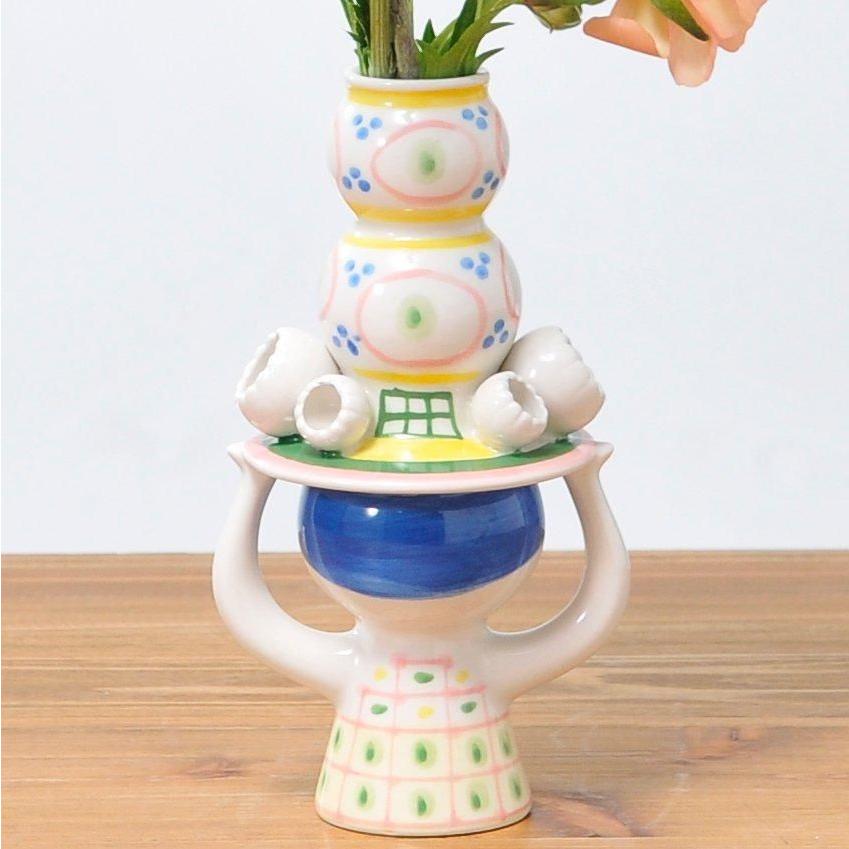キャンドルホルダー/フラワーベース Lady with Hat レディウィズハット  H16cm BJORN WIINBLAD（ビヨン・ヴィンブラッド）帽子をかぶった女性の画像