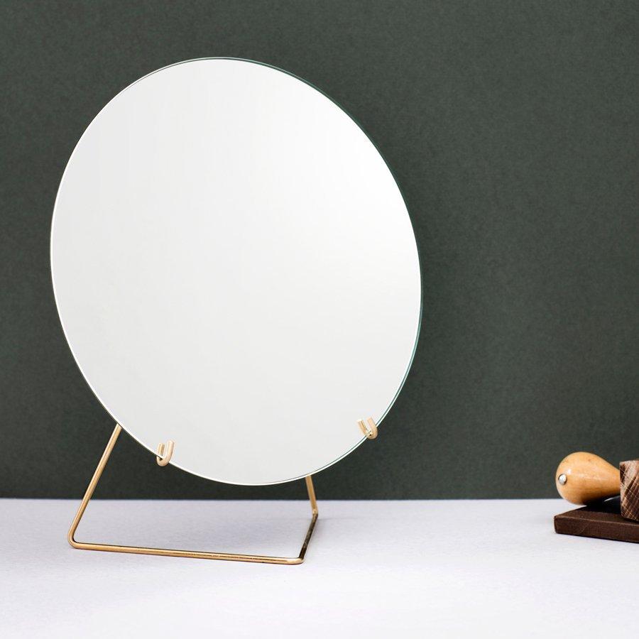 スタンディングミラー 30cm ブラス 真鍮 MOEBE ムーベ 卓上ミラー 置き