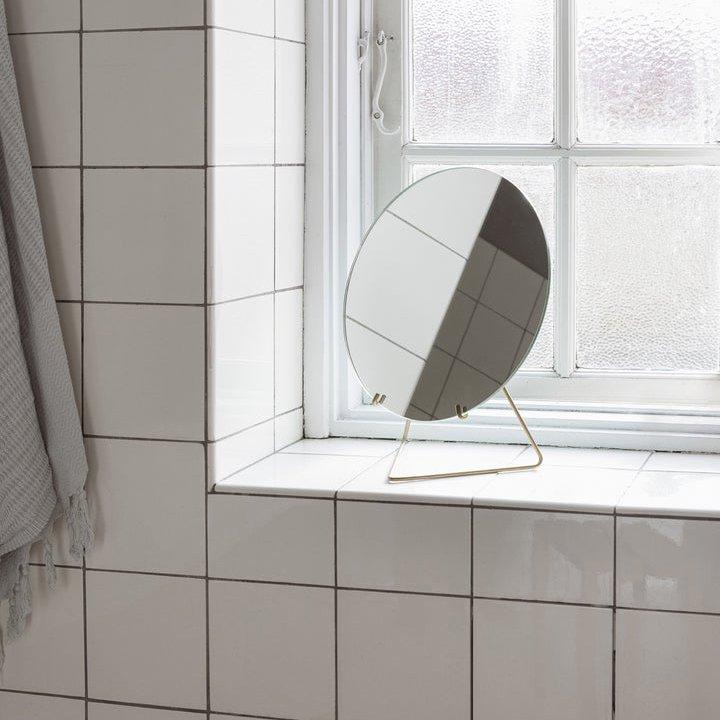 スタンディングミラー 30cm ブラス 真鍮 MOEBE ムーベ 卓上ミラー 置き