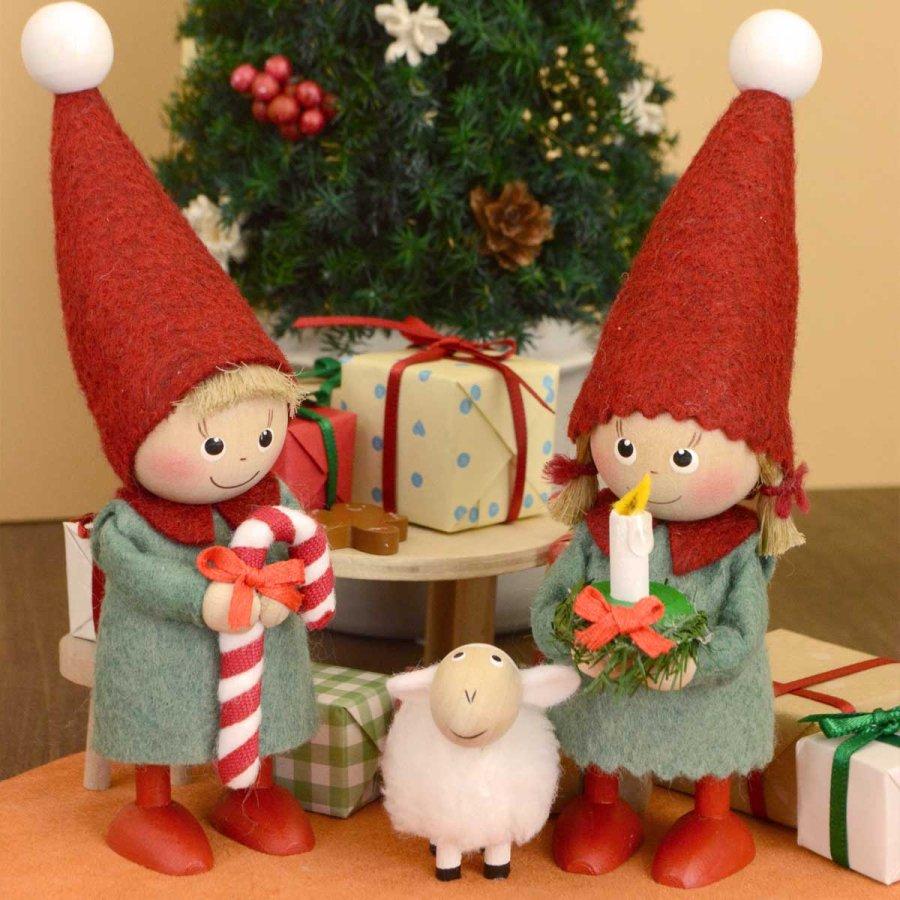 キャンディケインを持った男の子 Joy to the world NORDIKA nisse