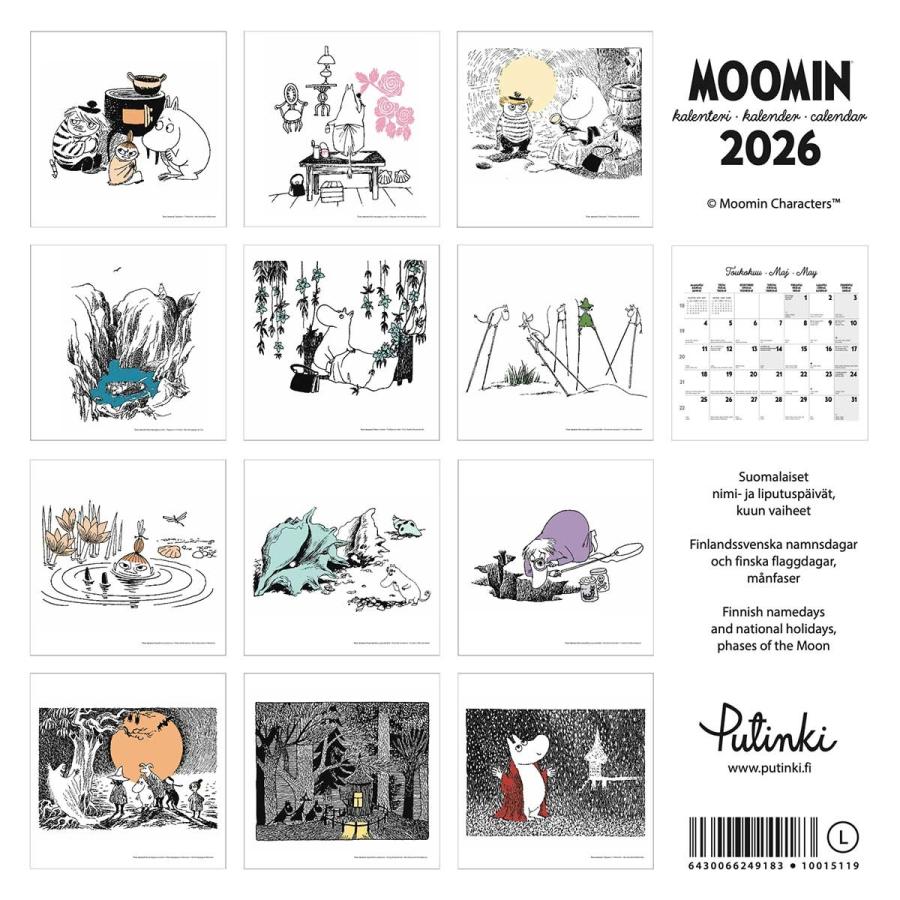 ムーミンカレンダー 2026 約 30×30cm MOOMIN Putinki プティンキ