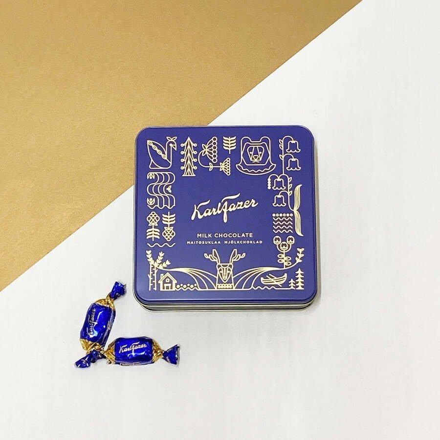フィンランド建国100 周年メモリアル缶 ミルクチョコレート カール