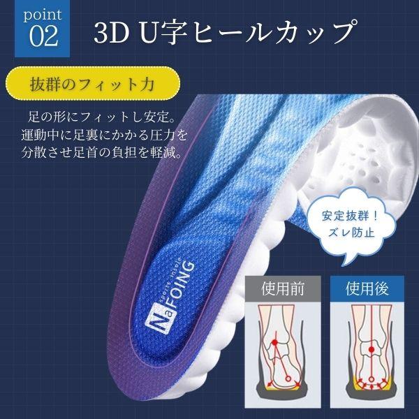 インソール 衝撃吸収 スポーツ 中敷き アーチサポート 衝撃分散吸収