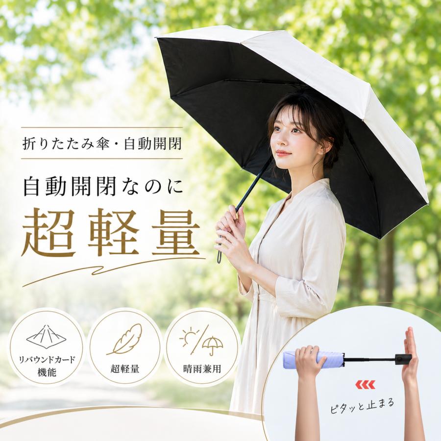 折りたたみ傘 自動開閉 折り畳み傘 日傘 軽量 完全遮光 晴雨兼用 傘