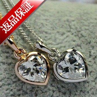 スワロフスキー エレメント ハート ネックレス ペンダント K18 18金GP
