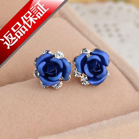 ピアス ローズ バラ 薔薇 薔薇の花 バラの花 スワロフスキー k18 18金