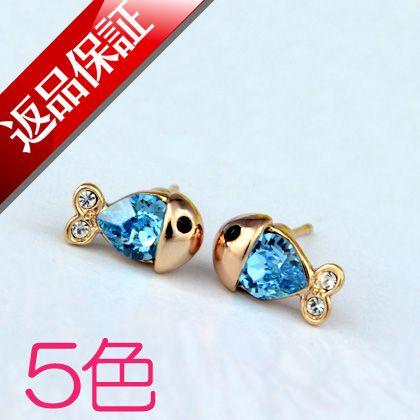 レディース ピアス ゴールド スワロフスキー エレメント 金魚モチーフ 