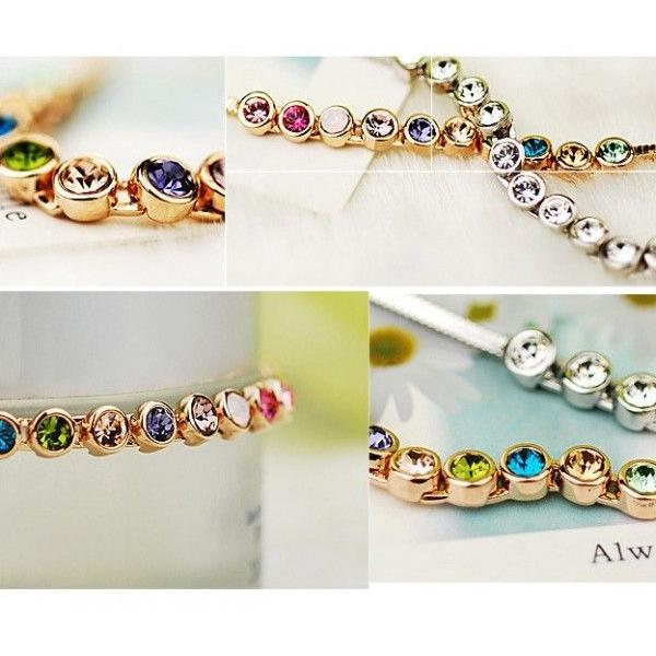 スワロフスキー エレメント ブレスレット K18 18金GP 18k : カスピー