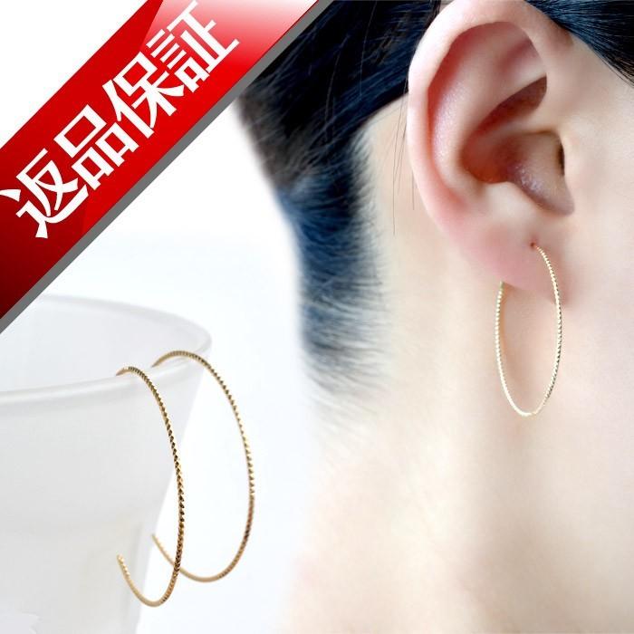 フープピアス 30mm ピアス 日本製 フープリング 18k 18金 : カスピー 