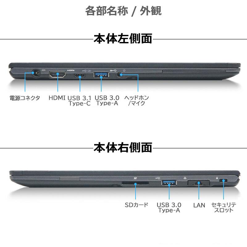 超薄型 フルHD 富士通 LIFEBOOK U938/第8世代 Core-i5/メモリ:8GB/SSD:256GB/WEBカメラ/13.3型/USB-C/Wifi/Office/中古 パソコン ノートパソコン/アウトレット｜lillian｜04