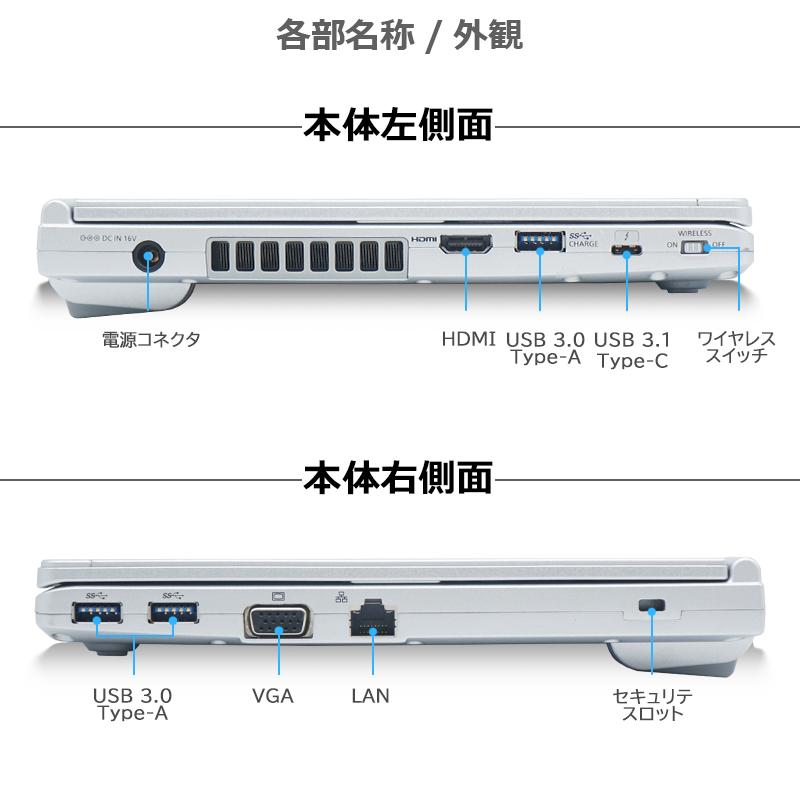 【8世代CPU!】Panasonic Let's note CF-SV7/第8世代 Core i5/メモリ:4GB/M.2 SSD:256GB/12.1インチ/WEBカメラ/Wifi/Bluetooth/Office/中古 ノートパソコン 【8世代CPU!】Panasonic Let's note CF-SV7/第8世代 Core i5/メモリ:4GB/M.2 SSD:256GB/12.1インチ/WEBカメラ/Wifi/Bluetooth/Office/中古 ノートパソコン