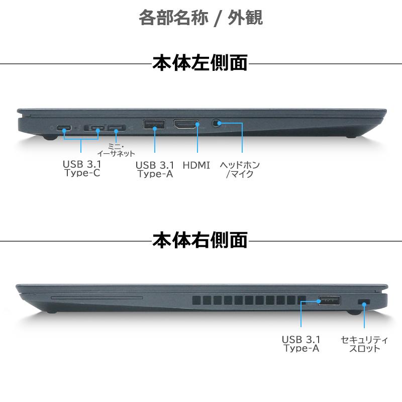 ThinkPad 【第8世代 i7×FHD液晶】Lenovo T490s/メモリ:16GB/M.2
