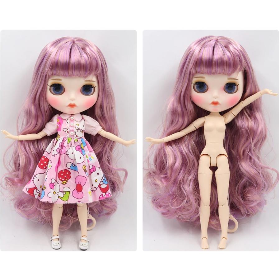 アイシードールカスタム❤︎ピンクパープル❤︎ アイシードール ピンクミックスヘアー 可動ボディ 1/6ドール