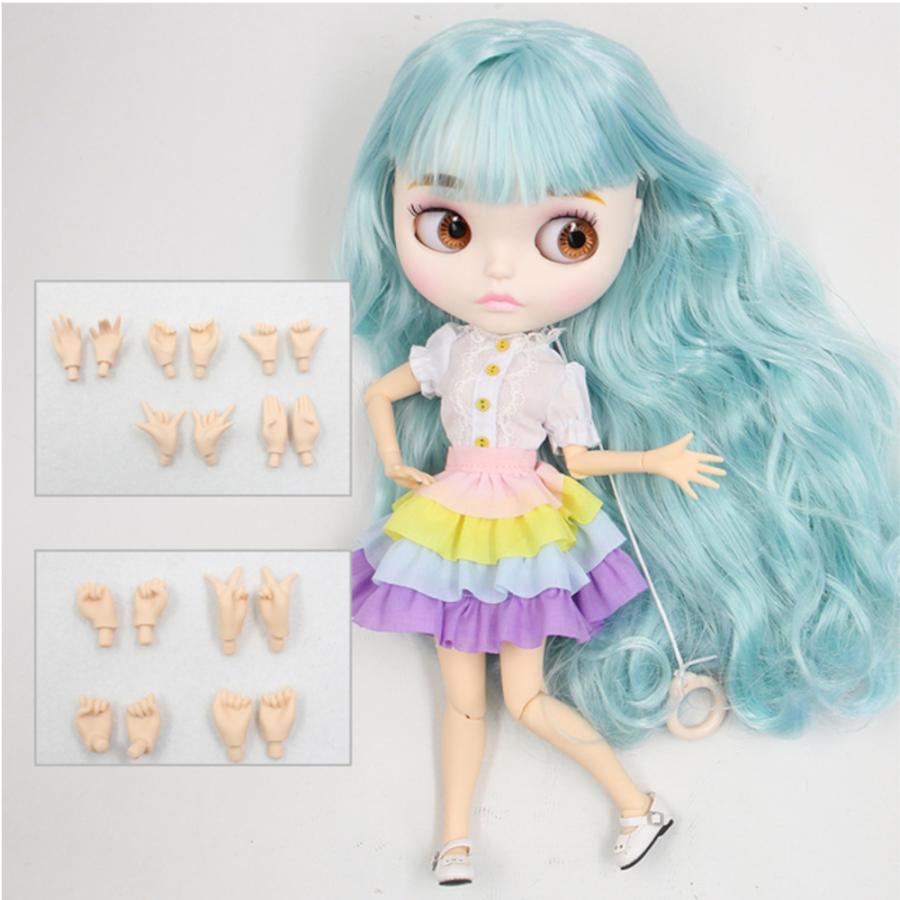 アイシードールカスタム❤︎ミントグリーン❤︎ アイシードール グリーンヘアー ストレート タンスキン 可動ボディ 1/6