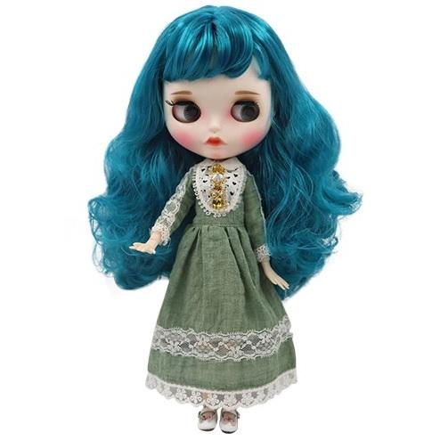 アイシードールカスタム❤︎ブルーグリーンmix❤︎ アイシードール 可動ボディ 1/6ドール カスタムドール ICY 着せ替え