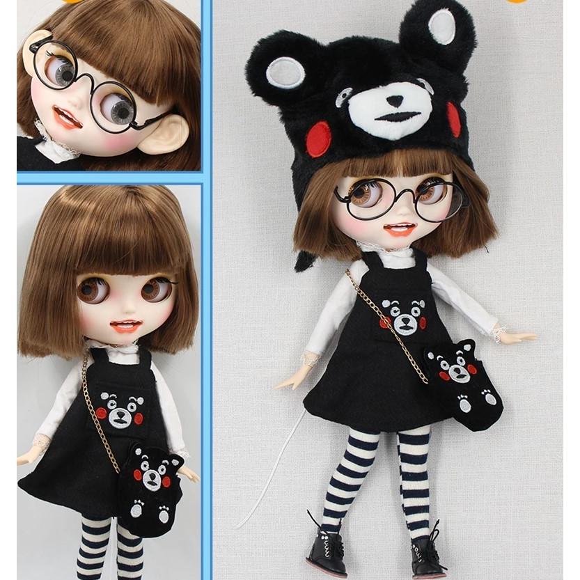 アイシードールカスタム❤︎黒❤︎ アイシードール アフロ 可動ボディ 1/6ドール カスタムドール ICY 着せ