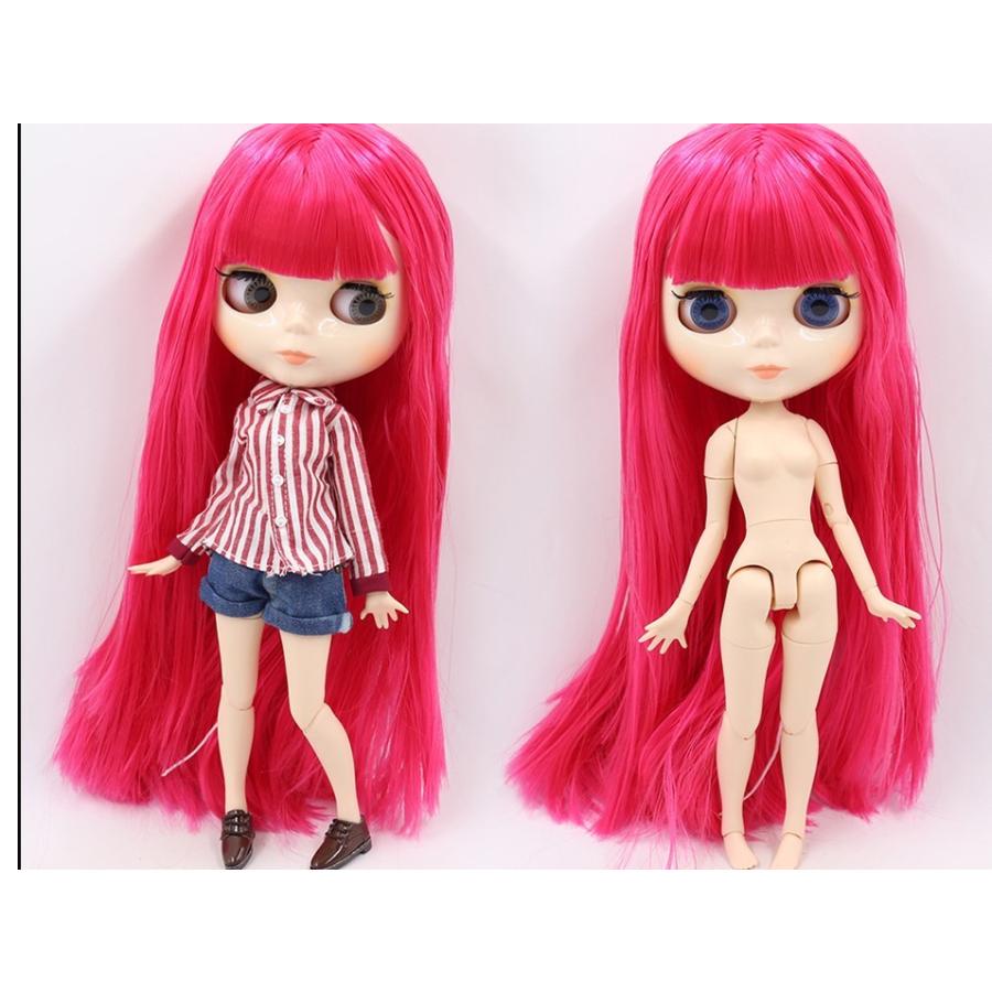 アイシードールカスタム ♡白肌・ピンクブロンドストレート♡ アイシードール 白肌 ピンクブラウン カスタム ブライス icyの