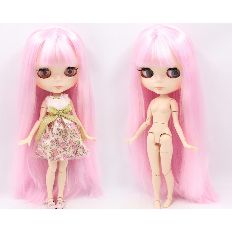 アイシードールカスタム ♡白肌・ピンクブロンドストレート♡ アイシードール 白肌 ピンクブラウン カスタム ブライス icyの