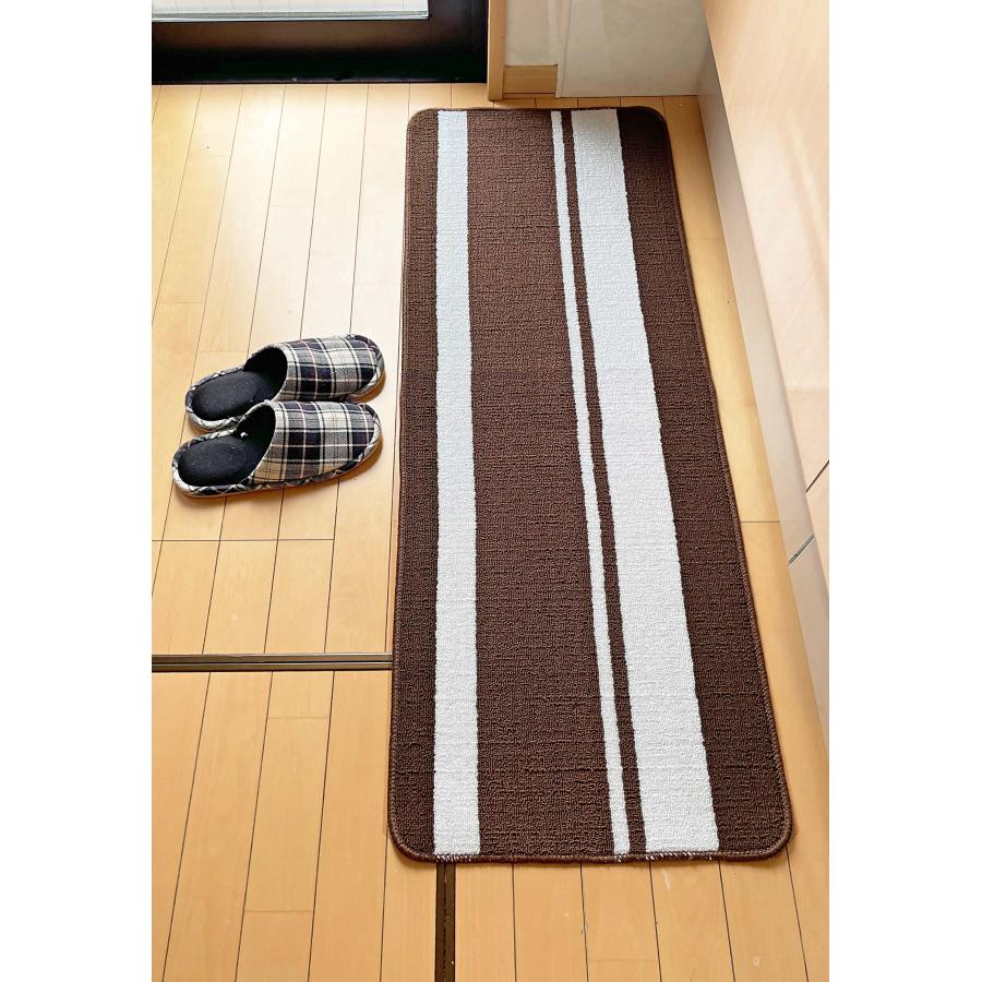 キッチンマット　ストライプ　45×120cm ブラウン |  | 03