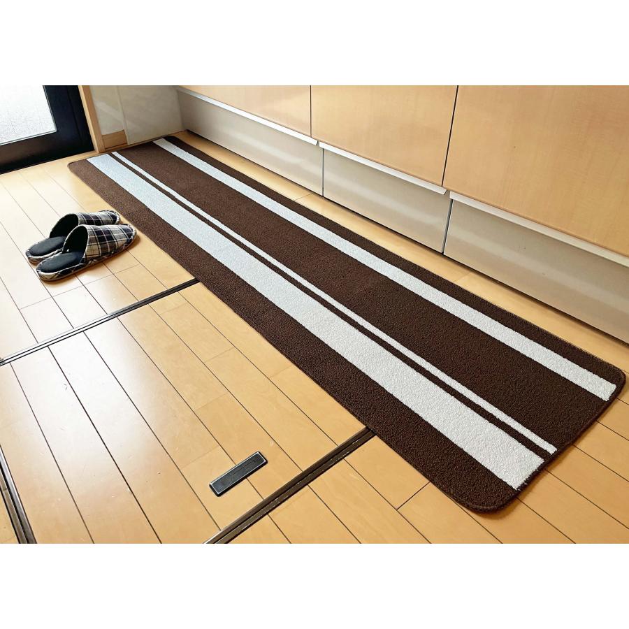 キッチンマット　ストライプ　45×180cm ブラウン |  | 02