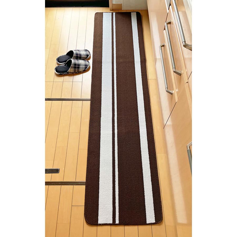 キッチンマット　ストライプ　45×180cm ブラウン |  | 03