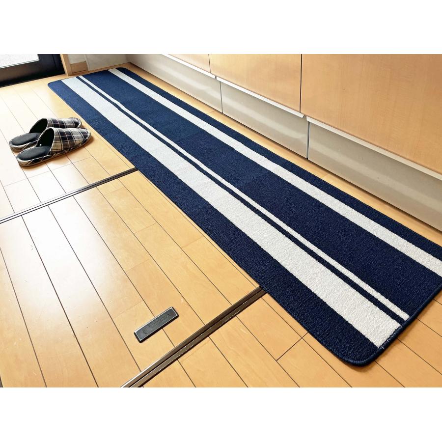 キッチンマット　ストライプ　45×180cm ネイビー |  | 01
