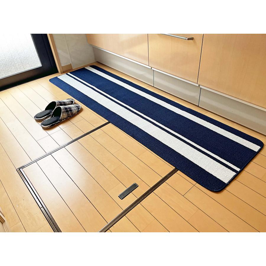 キッチンマット　ストライプ　45×180cm ネイビー |  | 02