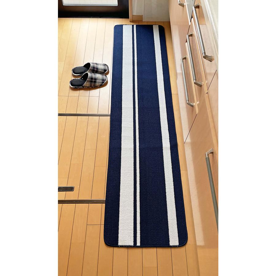 キッチンマット　ストライプ　45×180cm ネイビー |  | 04