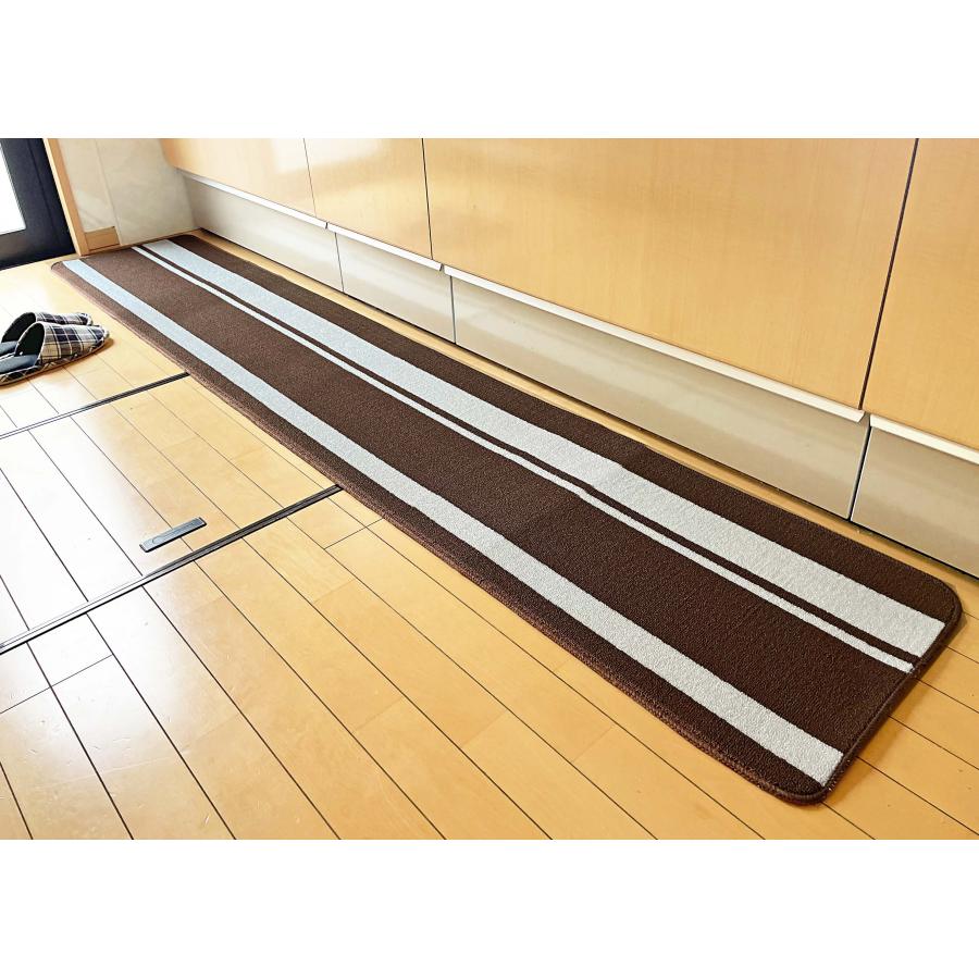キッチンマット　ストライプ　45×240cm ブラウン |  | 01