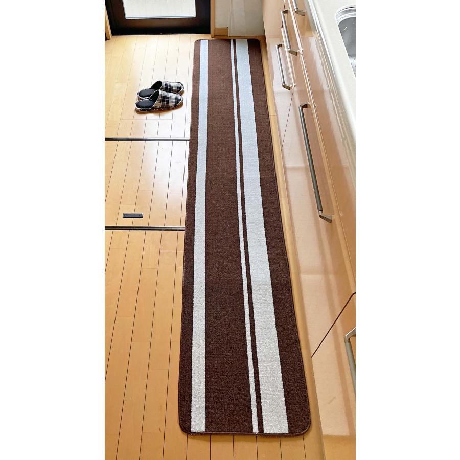 キッチンマット　ストライプ　45×240cm ブラウン |  | 02
