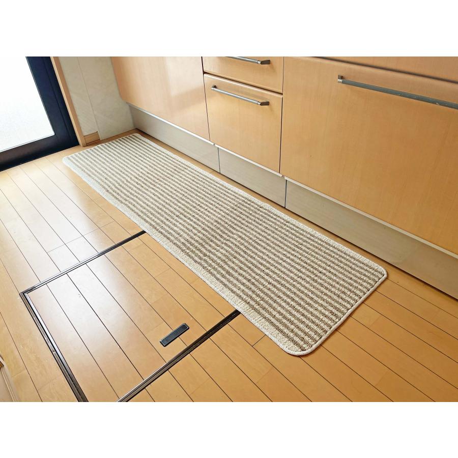 日本製キッチンマット　黄麻ストライプ　50×120cm ナチュラル |  | 02