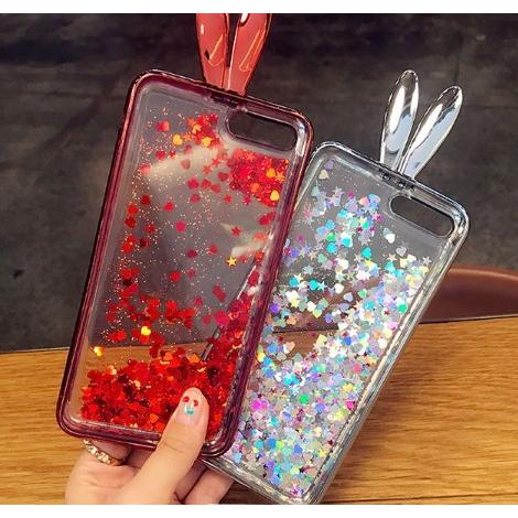 メール便送料無料 iPhone アイフォンケース  スマホカバー iPhone7 7plus iPhone8 8plus うさ耳 流砂 キラキラ ラメ 可愛い スノードーム インスタ |  | 03