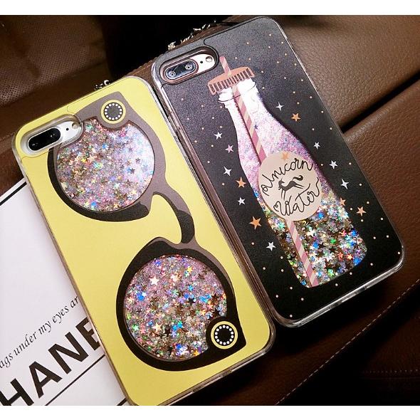 メール便送料無料 iPhoneケース アイフォン iPhone7 7plus iPhone8 8plus 流砂 キラキラ ラメ 眼鏡 スノードーム インスタ ユニコーン ゆめかわ 瓶 サングラス |  | 03