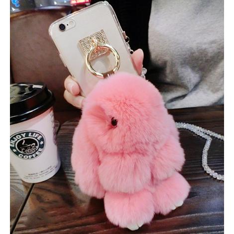 送料無料 iPhoneケース  アイフォン iPhone7 7plus iPhone8 8plus うさぎ ぬいぐるみ ふわふわ ファー 可愛い リング インスタ ゆめかわ モコモコ |  | 01