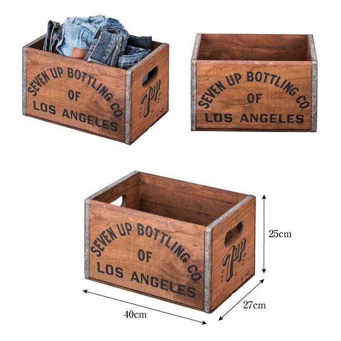 収納ウッドボックス 木製 アンティーク ヴィンテージ レトロ インテリア Vintage 7UP SanDiego Crate Wood Box ビンテージ ウッド