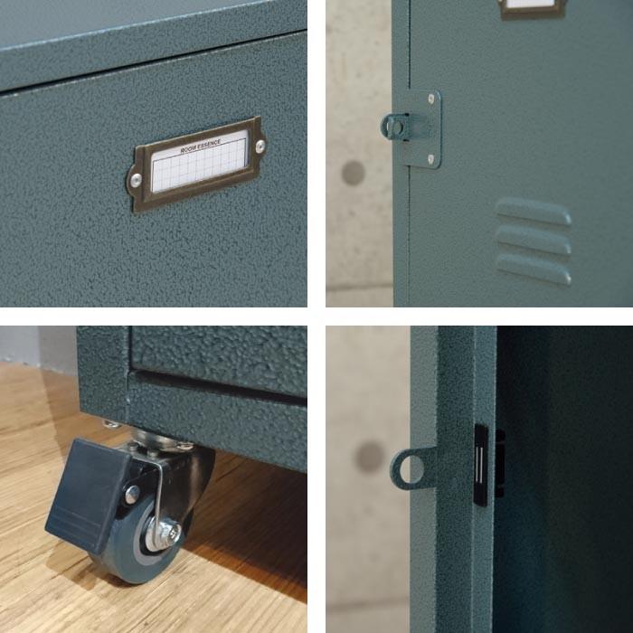 東谷 サイドワゴン スチール チェスト 2段 収納 キャスター付き