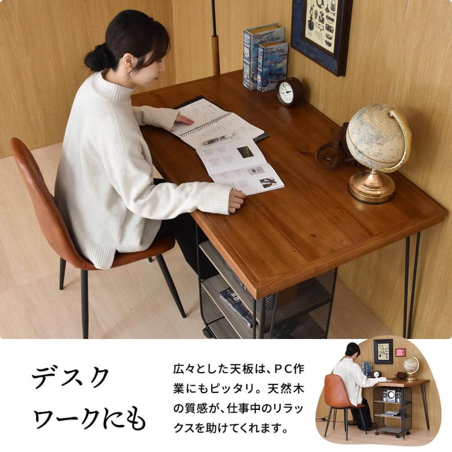 ダイニングテーブル 幅120 4人掛け 4人用 2人用 おしゃれ 木製 天然木 スチール脚 ダイニング テーブル ヴィンテージ IFDT0405_10