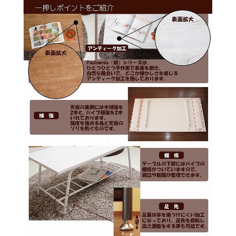 センターテーブル ローテーブル ZAGA 天然木 リビングテーブル パイプ